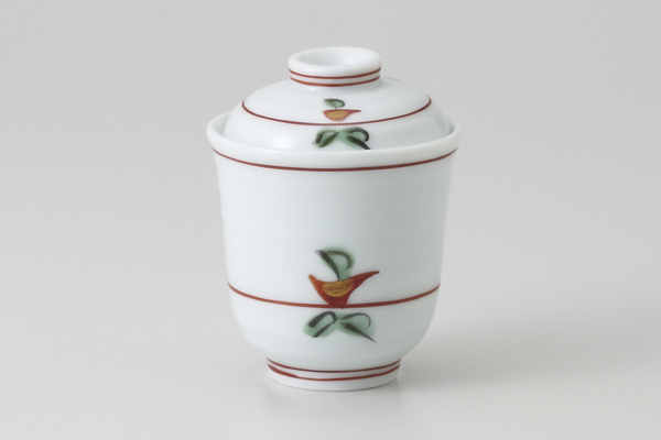 青白磁手書小花 一口碗