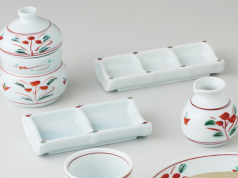 手書き吉兆 三品皿