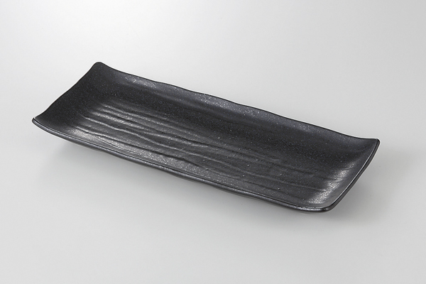 黒釉 ソギ焼物皿