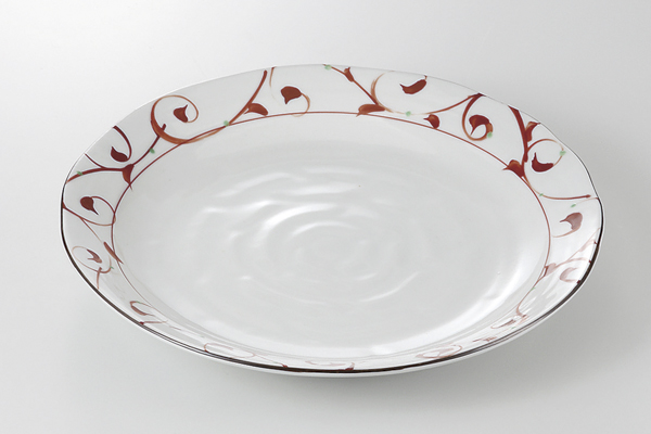 赤絵唐草 クラフト8寸皿