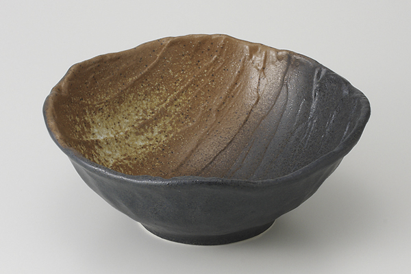 黒備前吹き 荒ソギ23cm大鉢