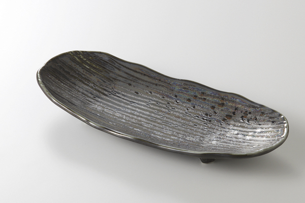 【廃番】虹彩 足付焼物皿