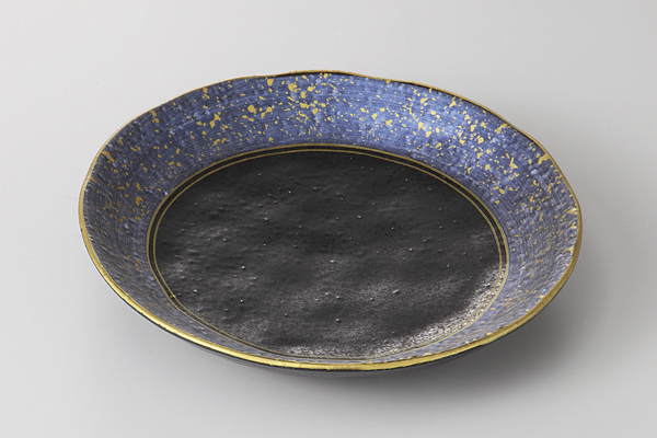黒釉青金彩 5.0皿