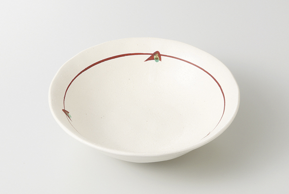 赤絵ラインクラフト 3.3浅鉢