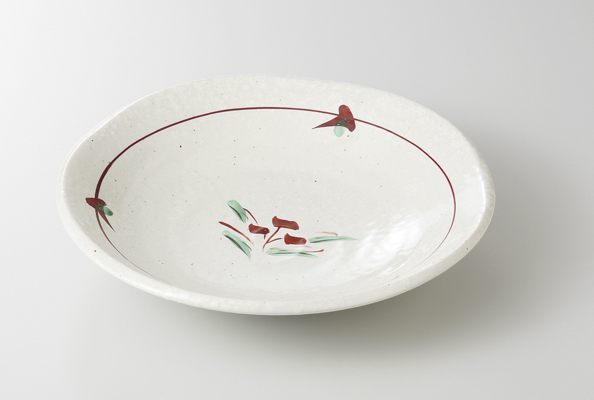 【廃番】古赤絵粉引 7寸深皿