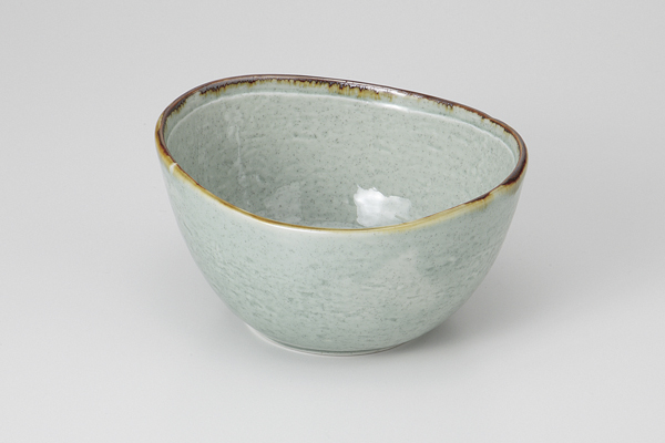 渕流楕円渋草釉 4.0小鉢