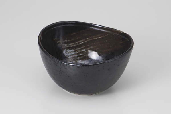 銀彩楕円シソデ白刷毛 4.0小鉢