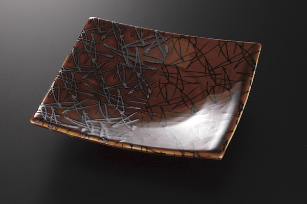 二色松葉 正角皿