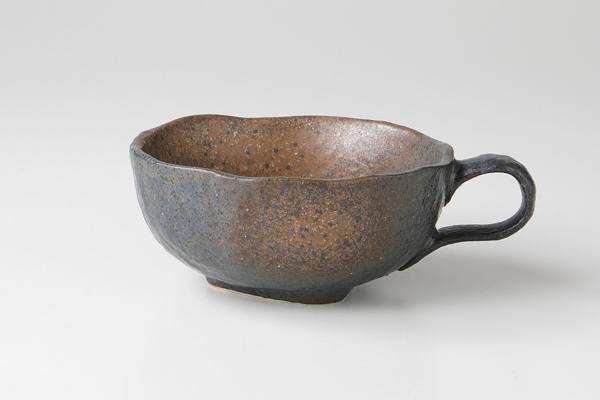 黒備前吹 スープ碗