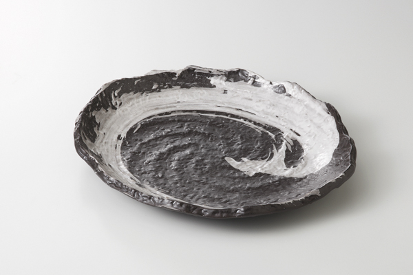 【廃番】白刷毛 小判皿