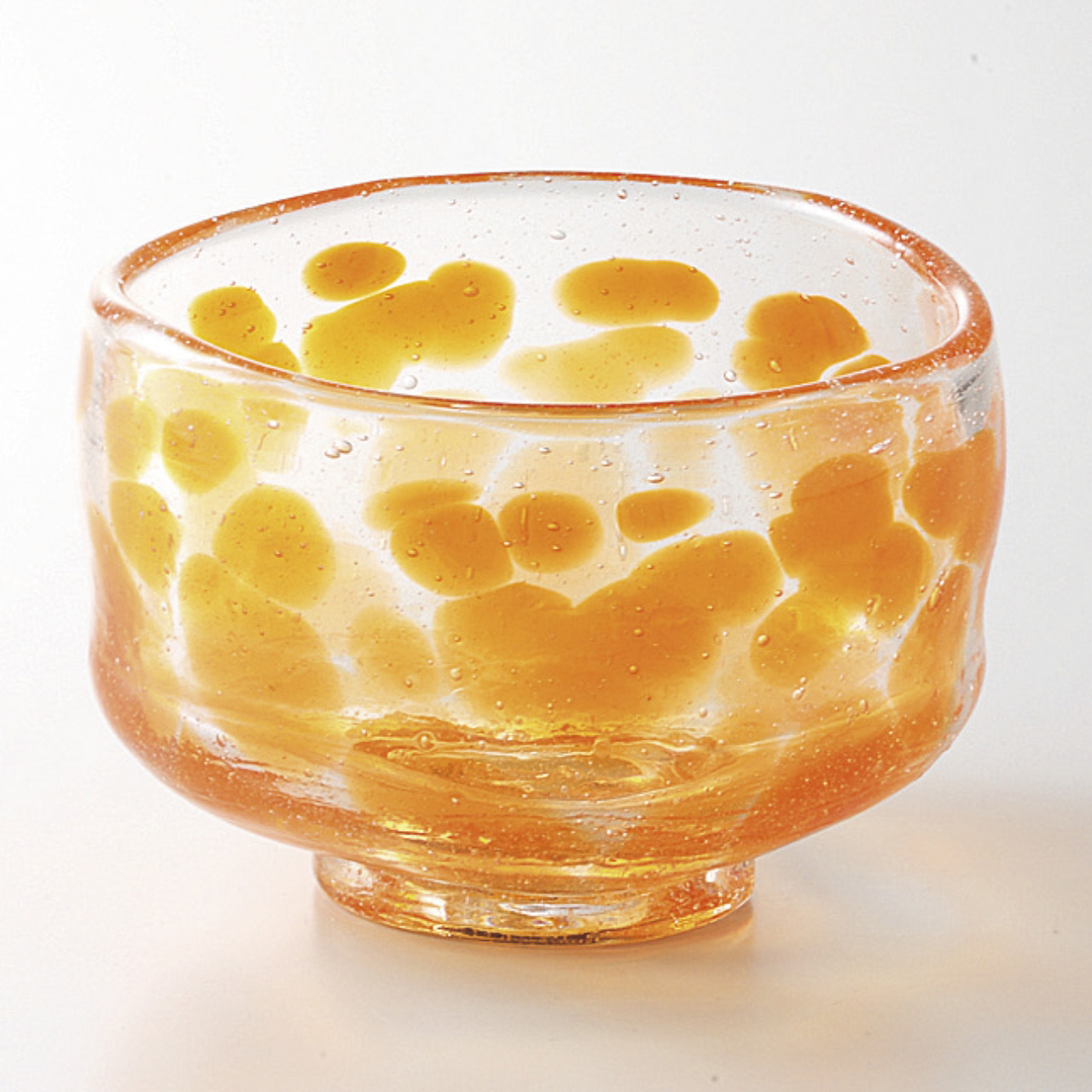 オレンジ点紋 抹茶型小鉢