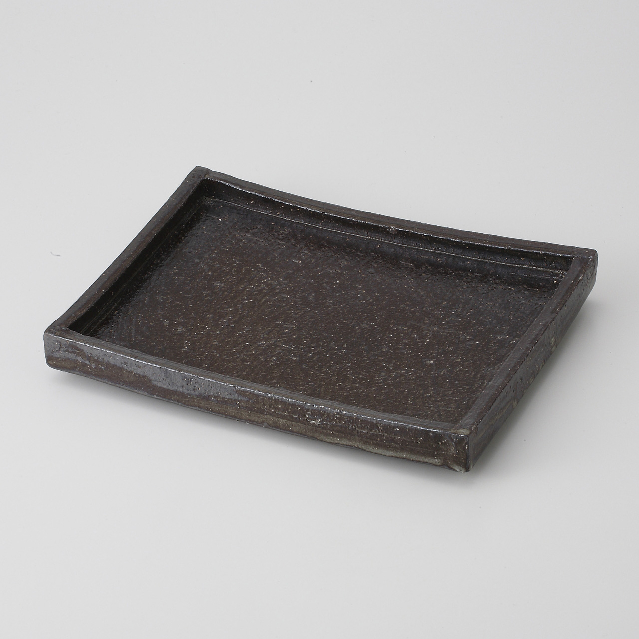 黒伊賀 変形長角皿