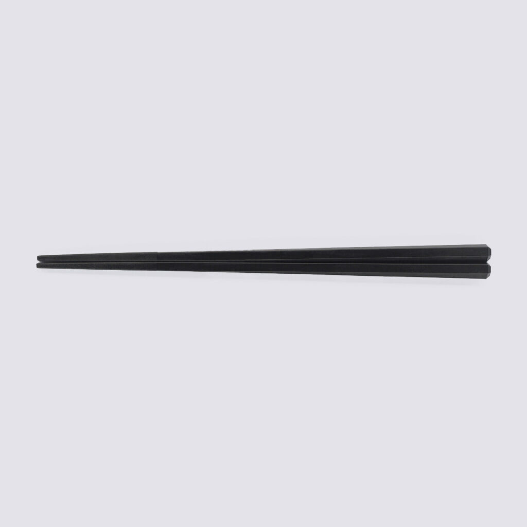 225面取り六角先四角箸 22．5cm黒