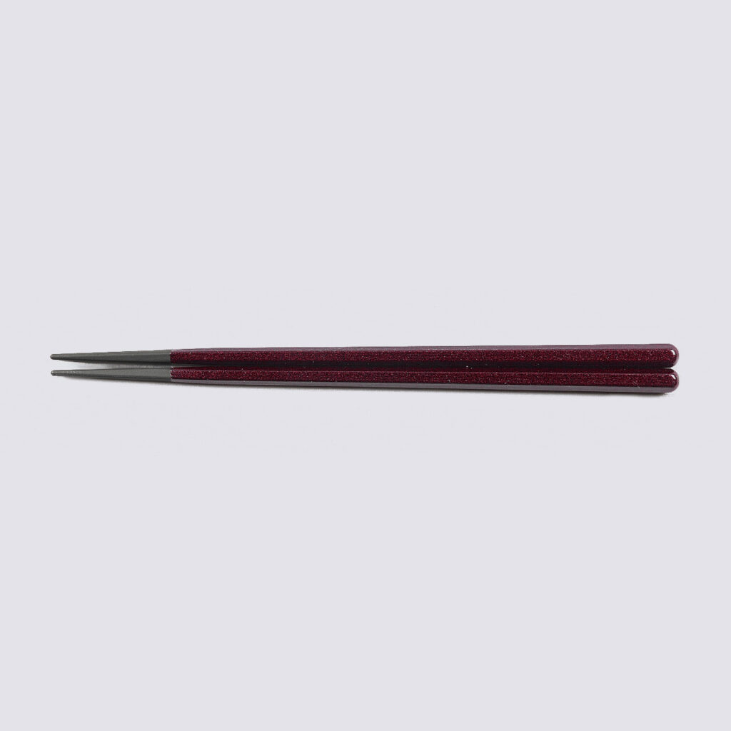 22．2cm六角木目箸 ワイン輝き