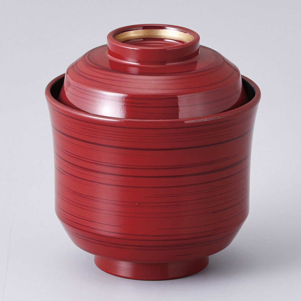 天竜寺箸洗椀 紅ライン高台内金内黒
