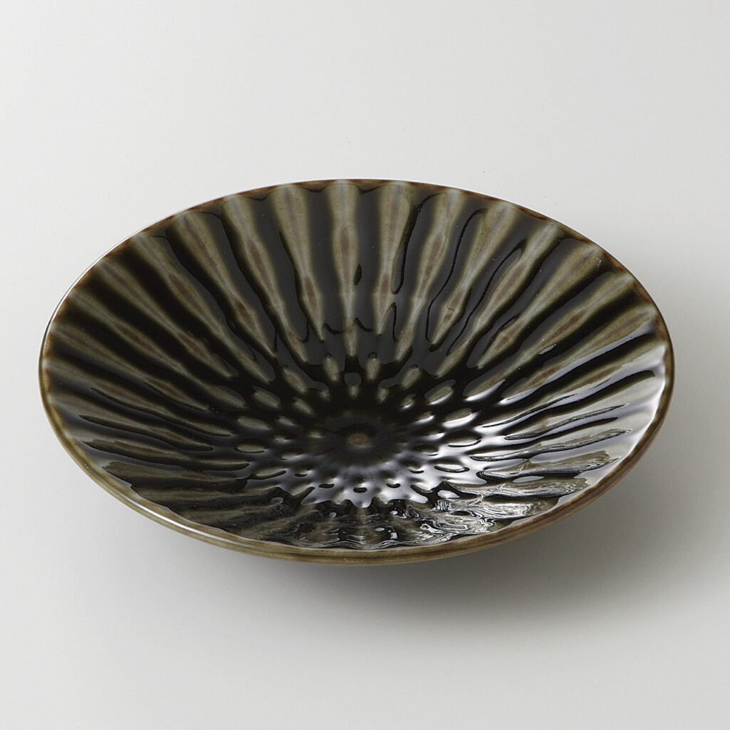フオーカス織部 輪二重5．0浅鉢