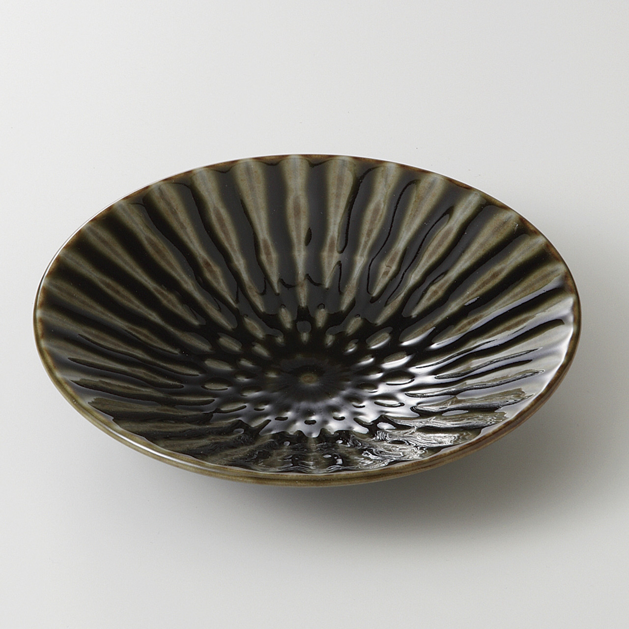 フオーカス織部 輪二重5．0浅鉢