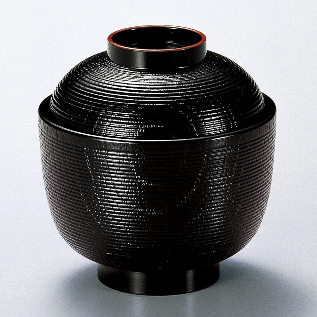千筋ケヤキ小吸椀 黒天朱内黒