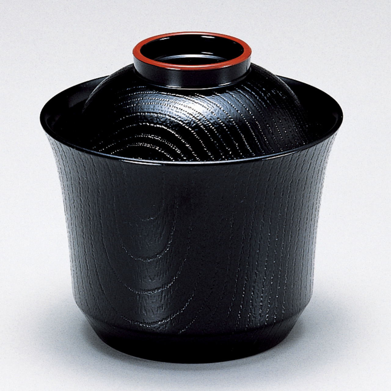 3寸富士型小吸物椀 黒天朱内黒