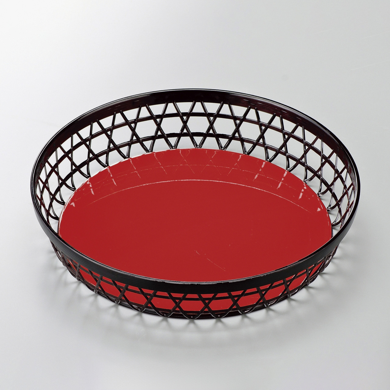 ABS竹丸かご総黒内朱 31cm