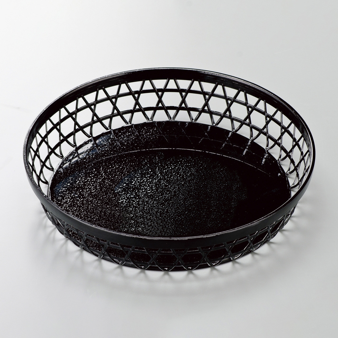 ABS竹丸かご 総黒内クリヤータタキ20．5cm