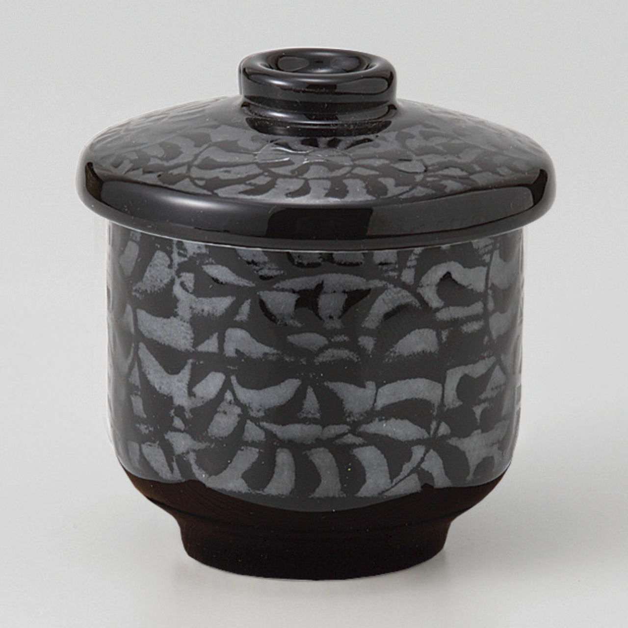 黒釉ウズ 豆むし碗