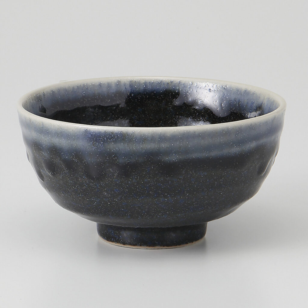 藍釉流し 茶碗