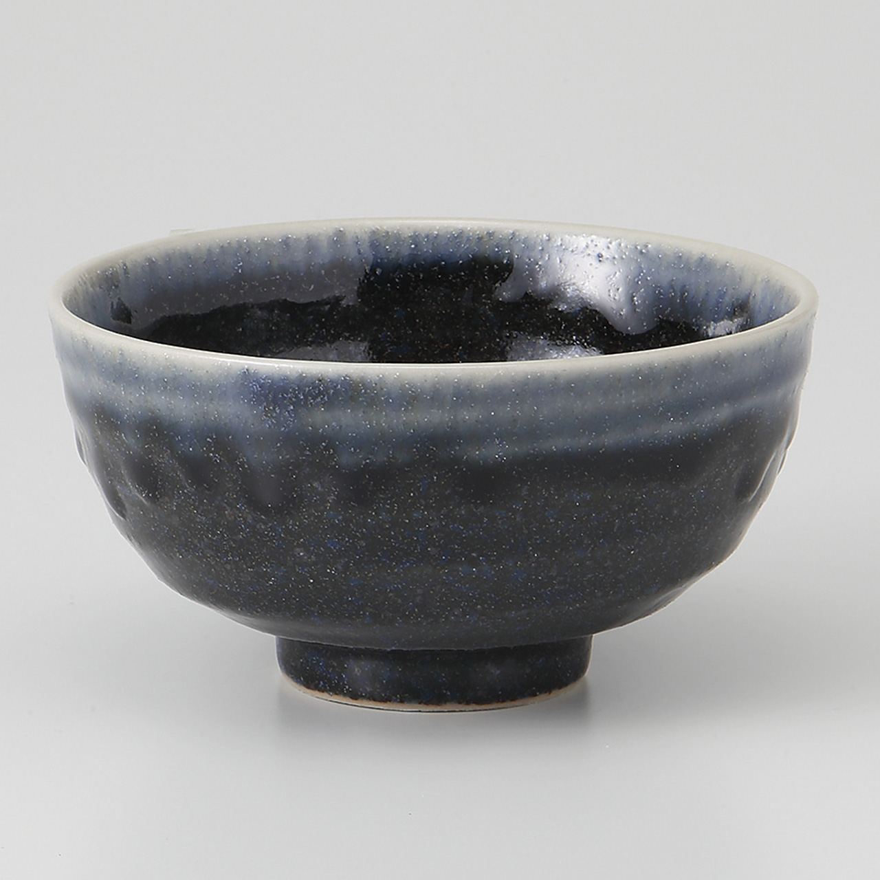 藍釉流し 茶碗