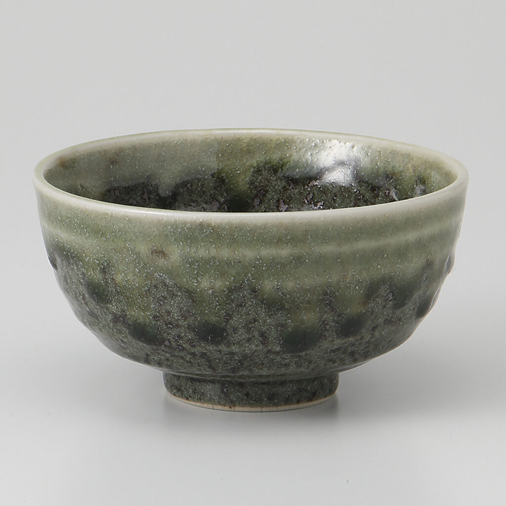 織部釉流し 茶碗