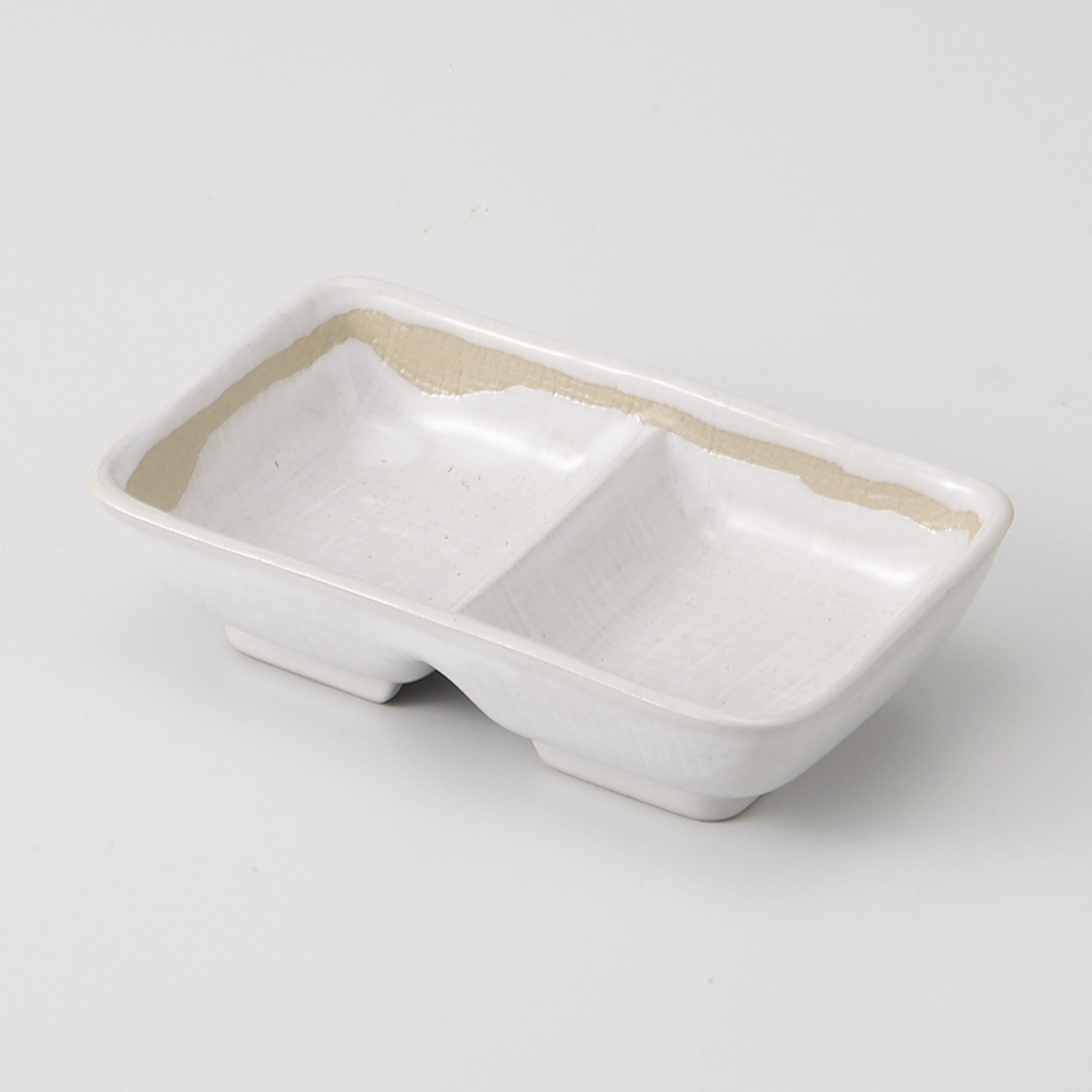 粉引ライン 二品薬味皿