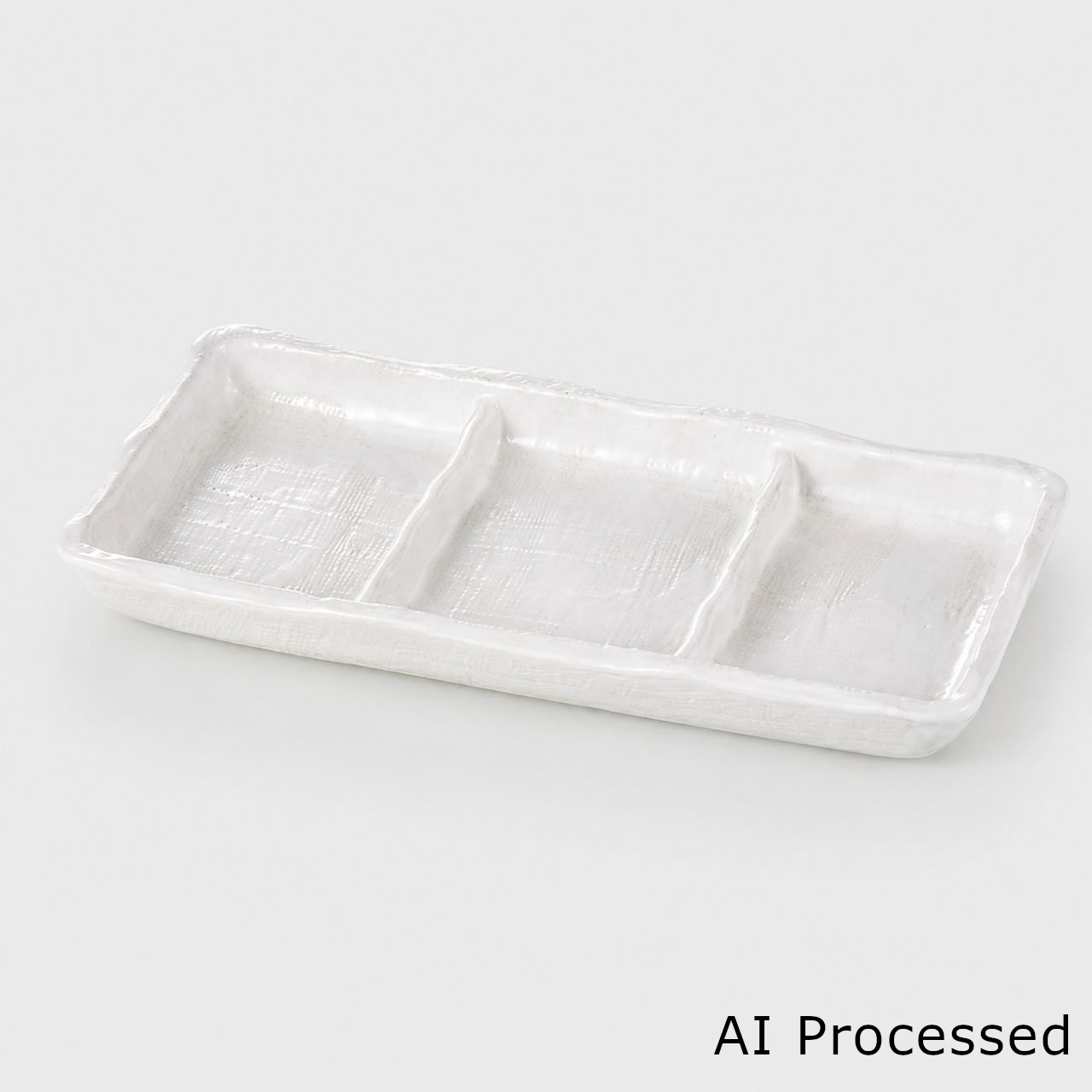白刷毛目 三品皿