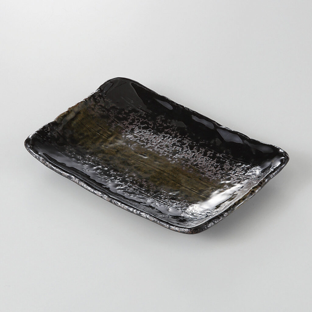 黒緑彩 5．5長角皿