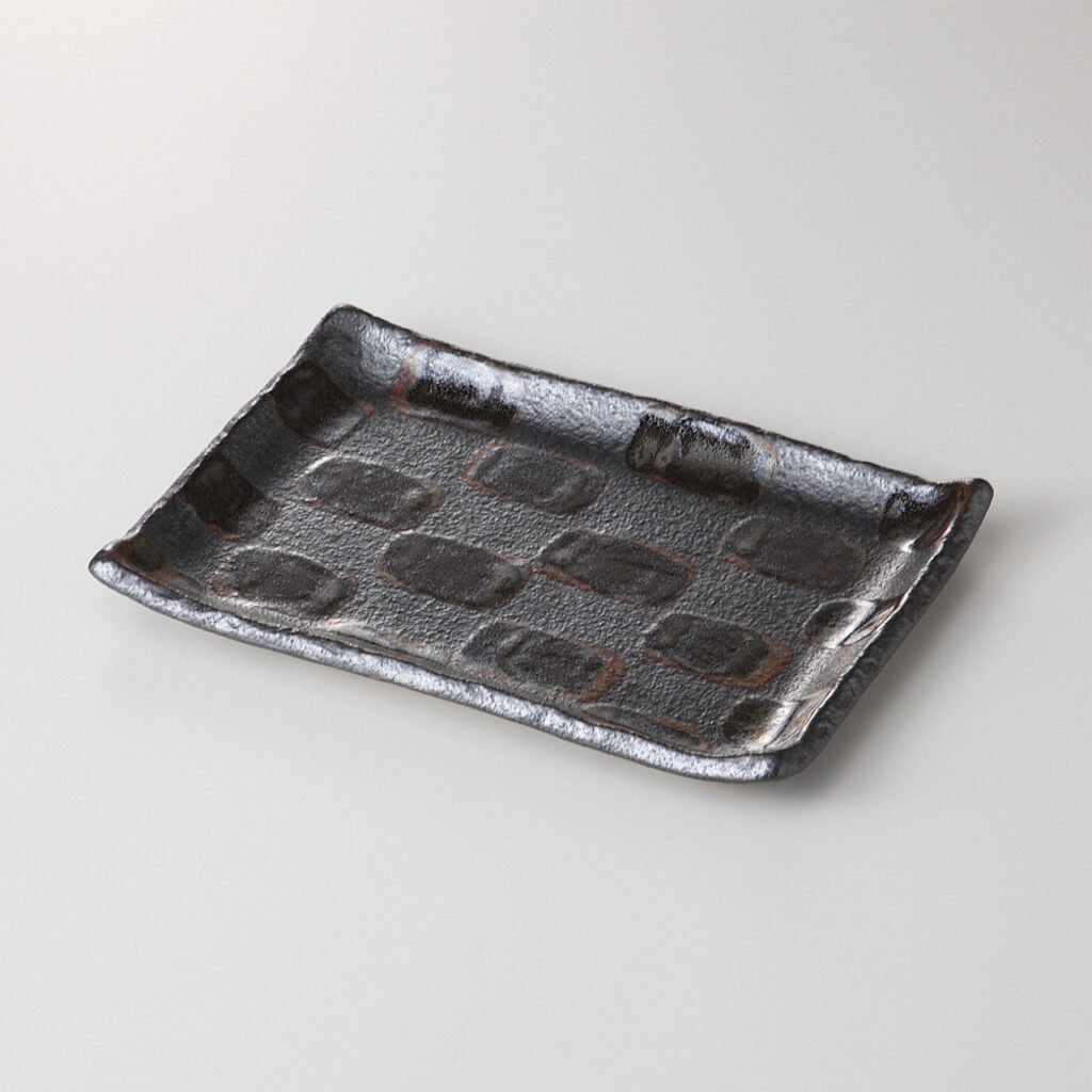 黒市松 7．0焼物皿