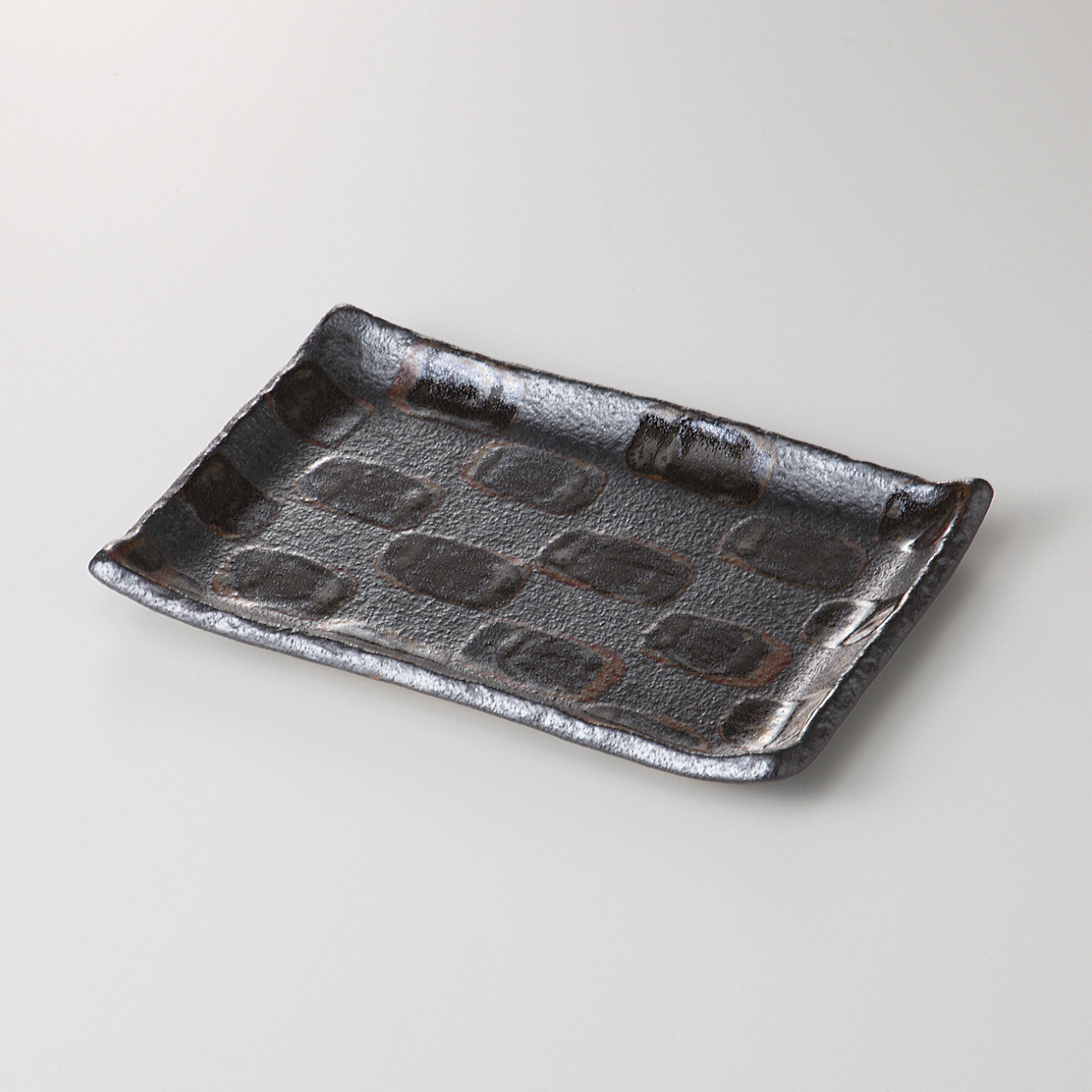 黒市松 7．0焼物皿