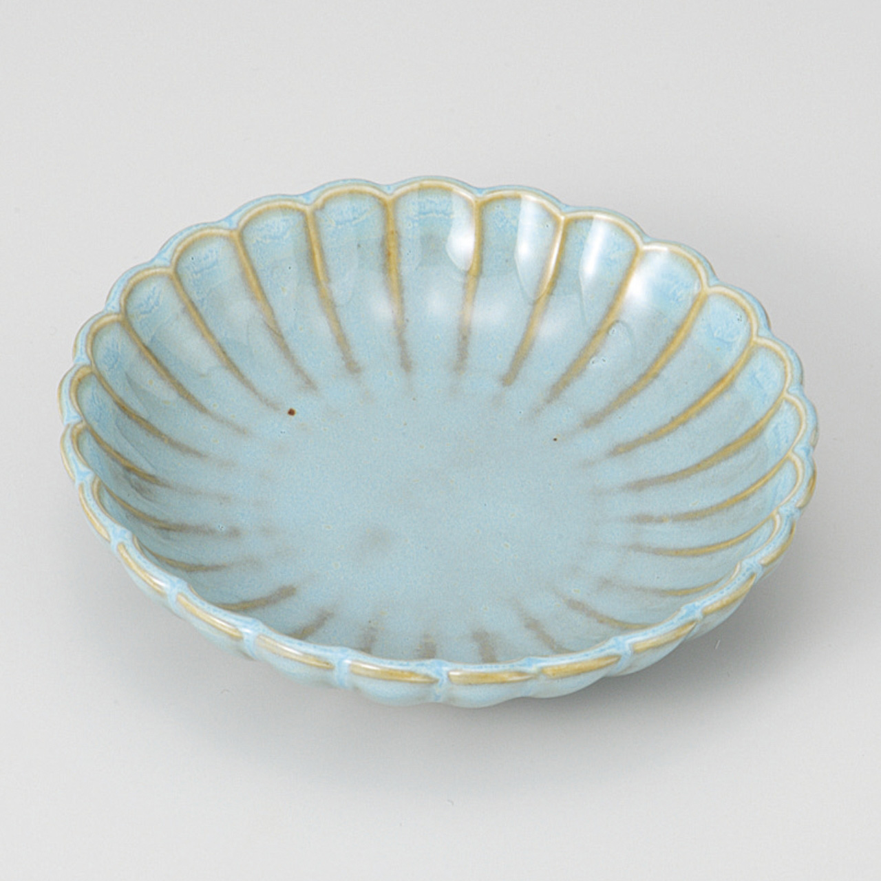 みずあさぎ 菊型3.0丸皿