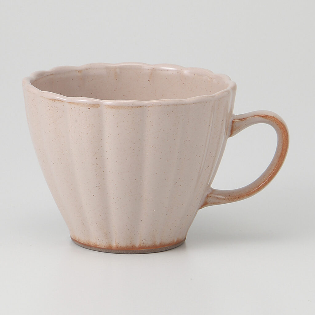 アンティークピンク 花型マグカップ