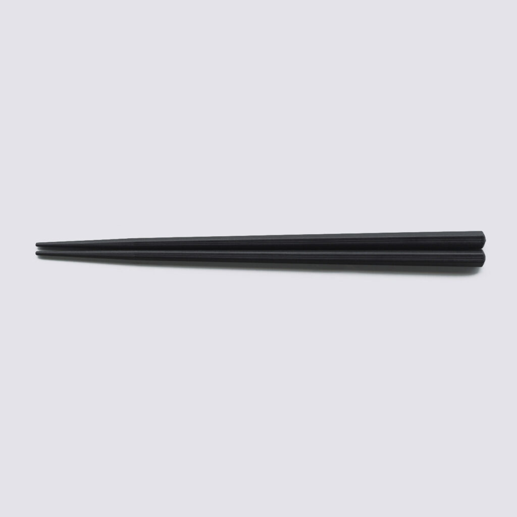 筋目六角箸 22．5cm黒OM