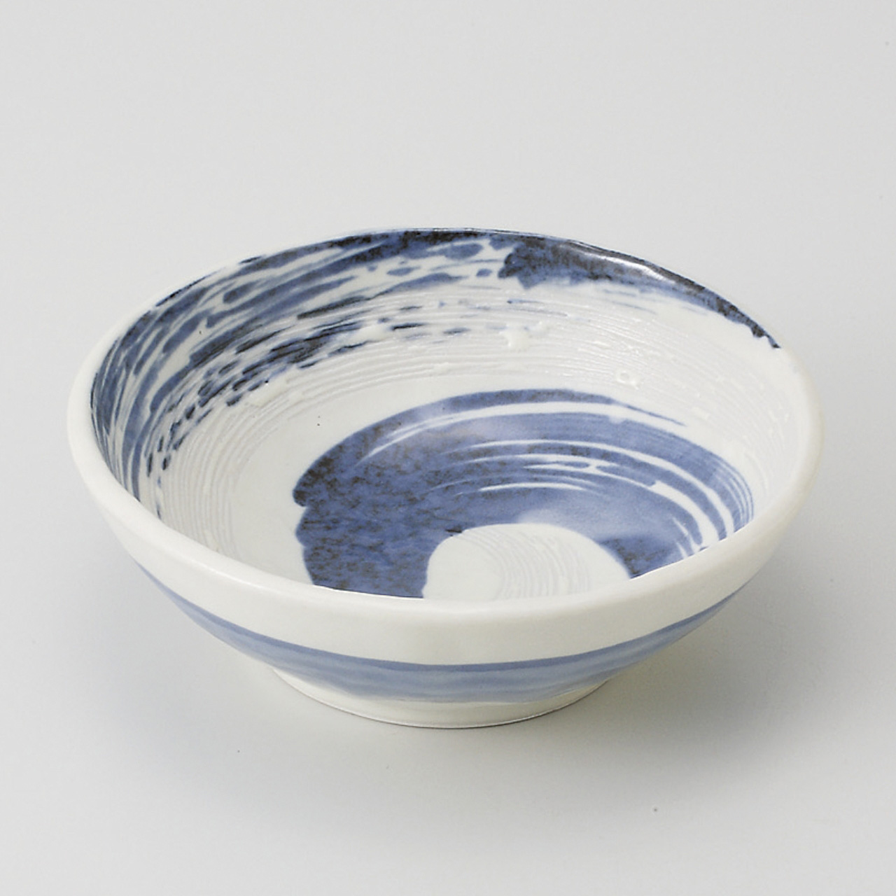 粉引青流 手捻り4．0鉢