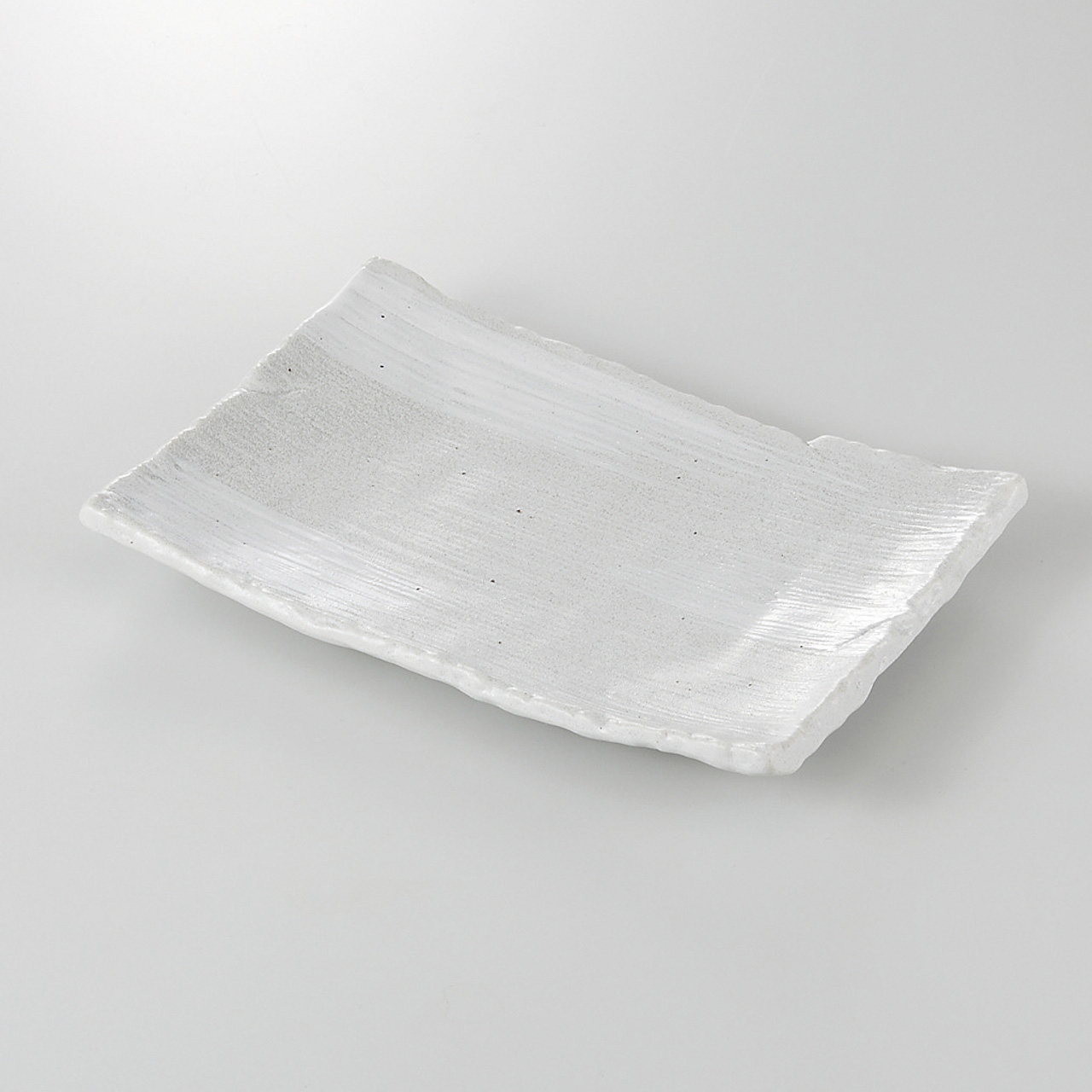 凛グレー白ハケ 焼物皿