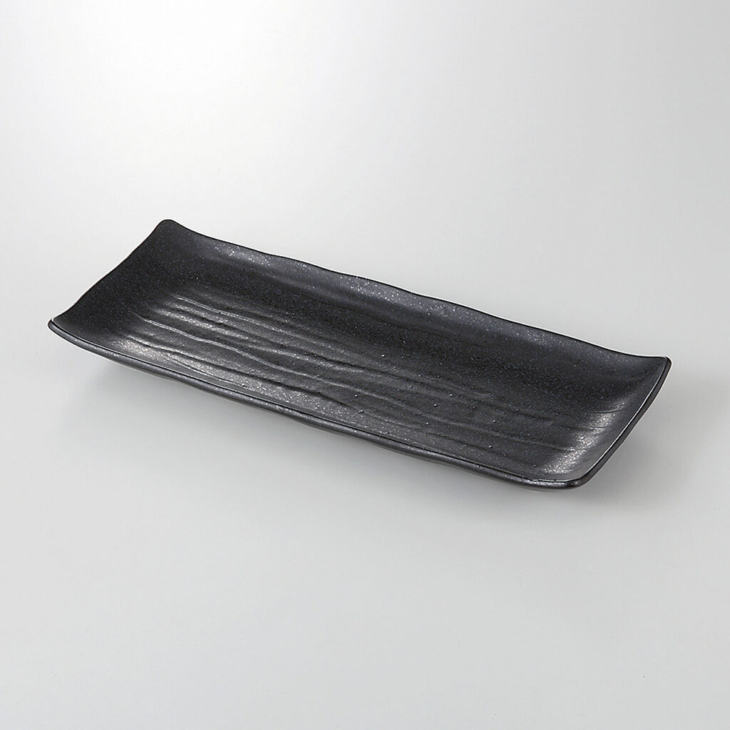黒釉 ソギ焼物皿