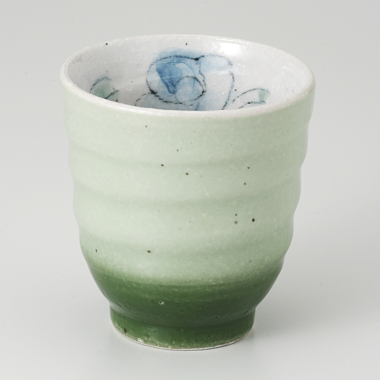 バラ 湯呑（緑）