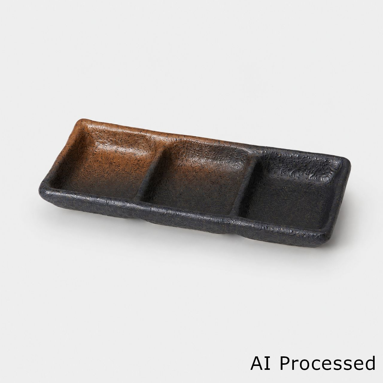 黒備前吹き 石目三品薬味入