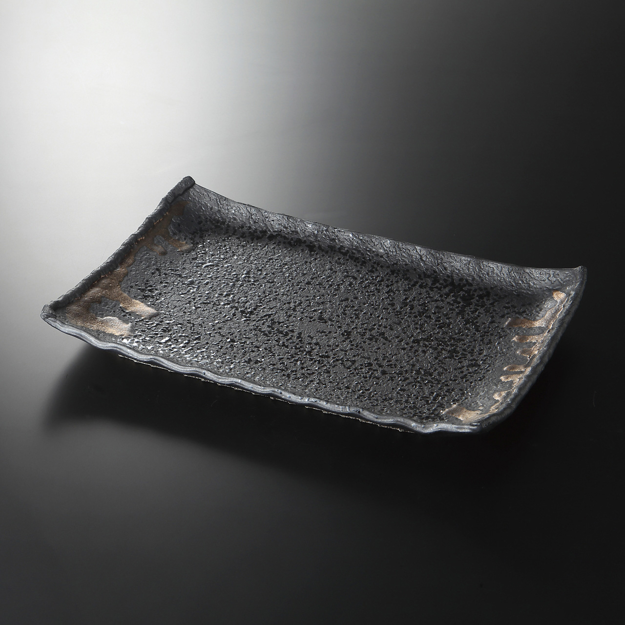 油滴金彩 長角皿（手造）
