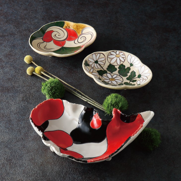 奔放な遊び心、釉描な器